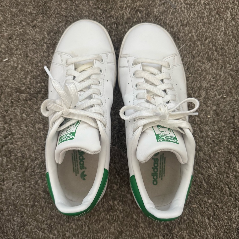 Adidas white and green Stan smith sneakers